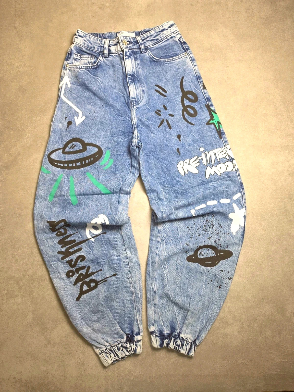 Baggy style hip hop Bershka Bleu clair taille 34