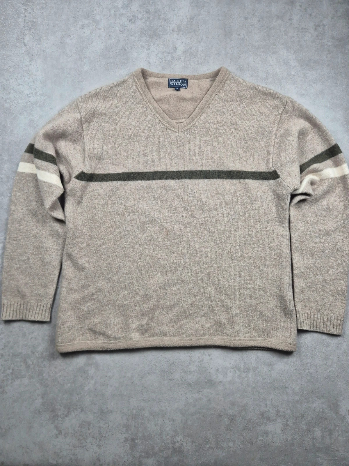 Pull col v en laine d'agneau Harris wilson Beige taille M