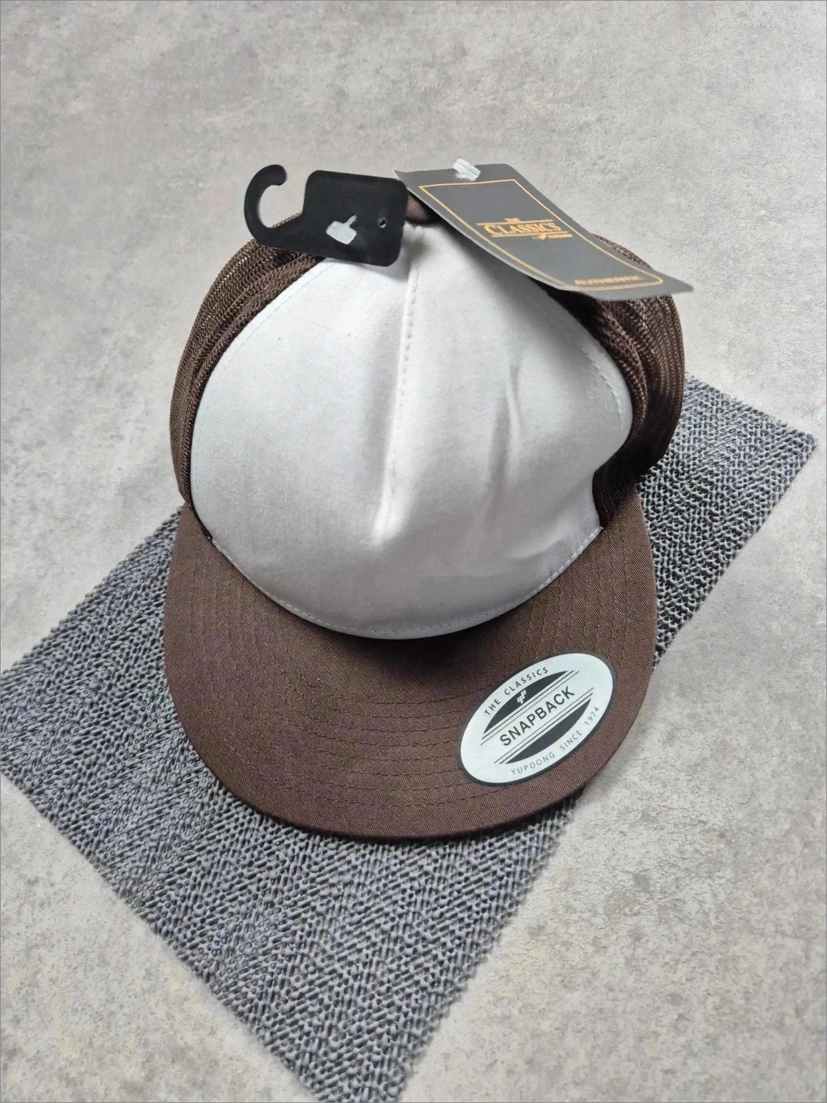 Casquette Snapback Marron, Blanc Taille TU