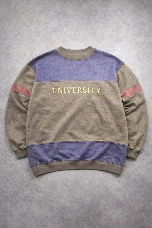 Crowneck vintage University Marron taille L UNI1557