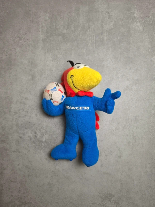 Peluche Footix mascotte officielle Coupe du Monde France 98 licence officielle ISL