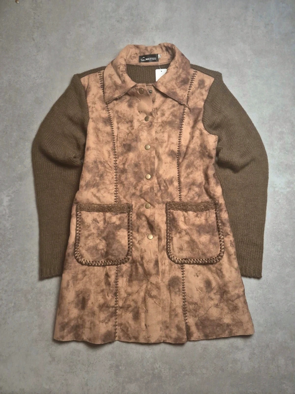 Manteau style bohème C.matteo Marron taille M CMA166