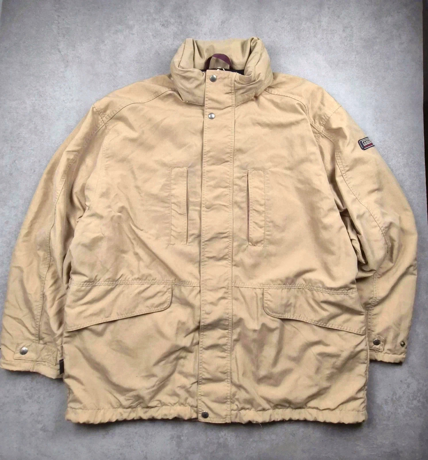 Parka Aigle Gore-Tex vintage beige doublée polaire capuche taille XXL
