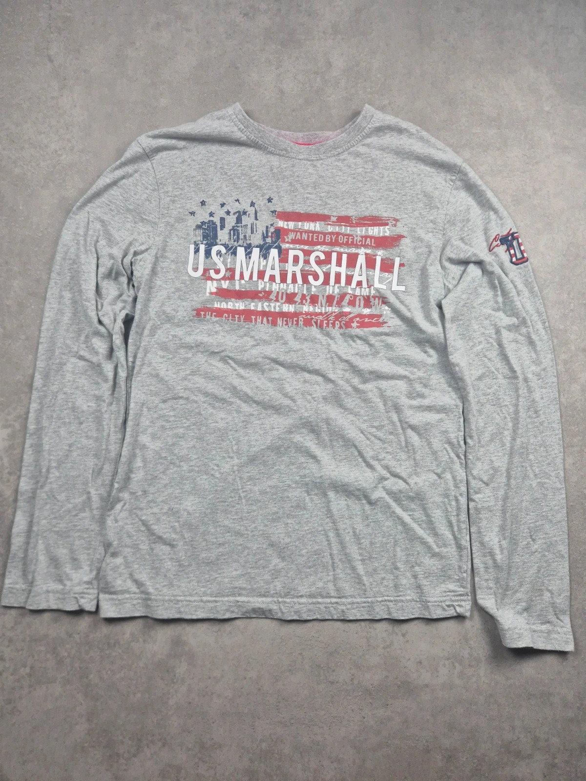 Tee-shirt manche longue Us marshall Gris taille S