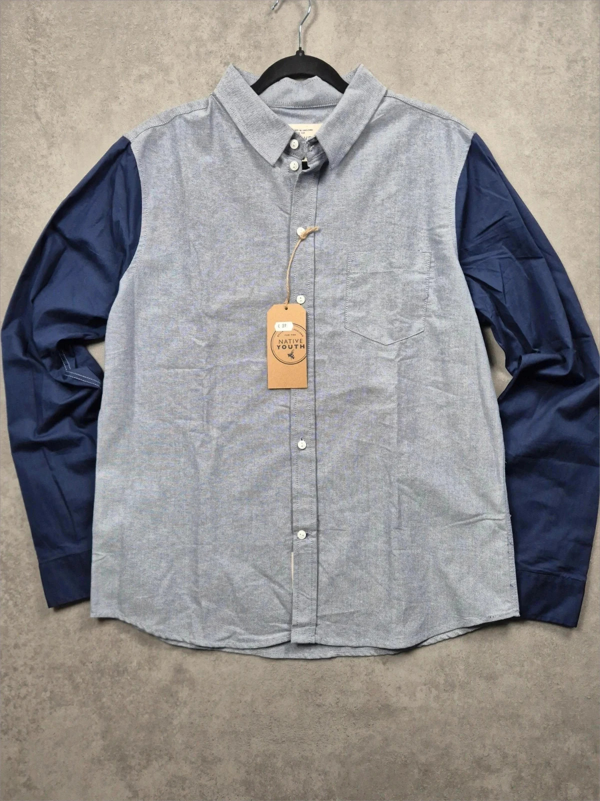 Chemise manche longue Native youth Bleu taille XL