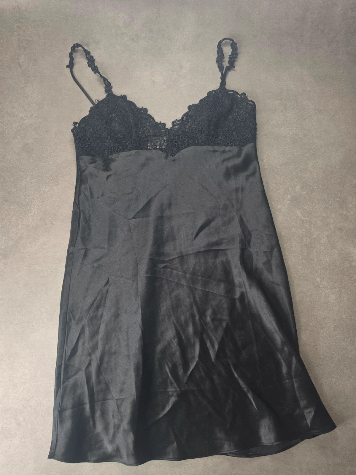 Nuisette Etam satin dentelle noire 42 eta039