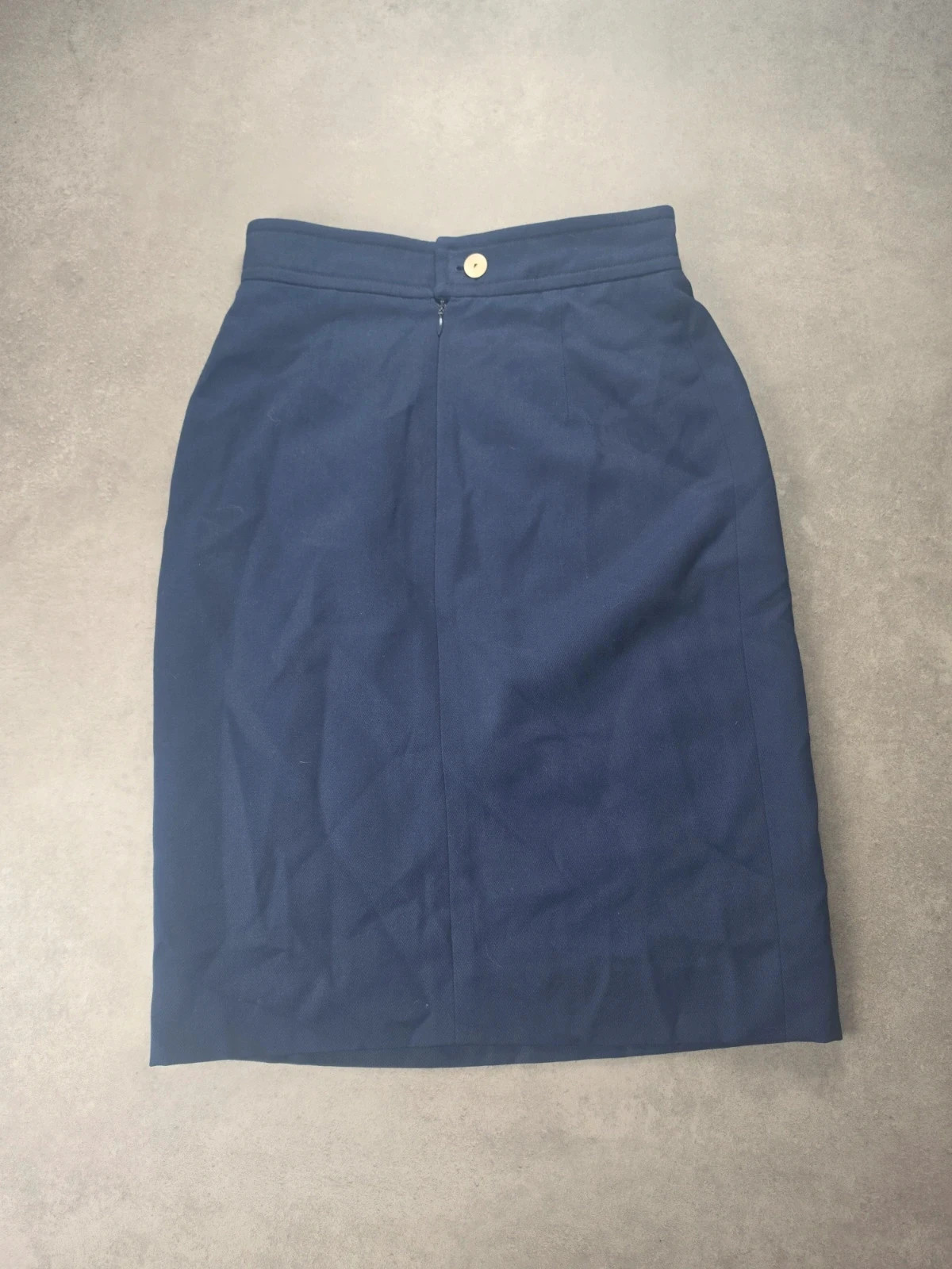 Jupe crayon Courrèges Paris vintage bleu marine 38 - COU1166