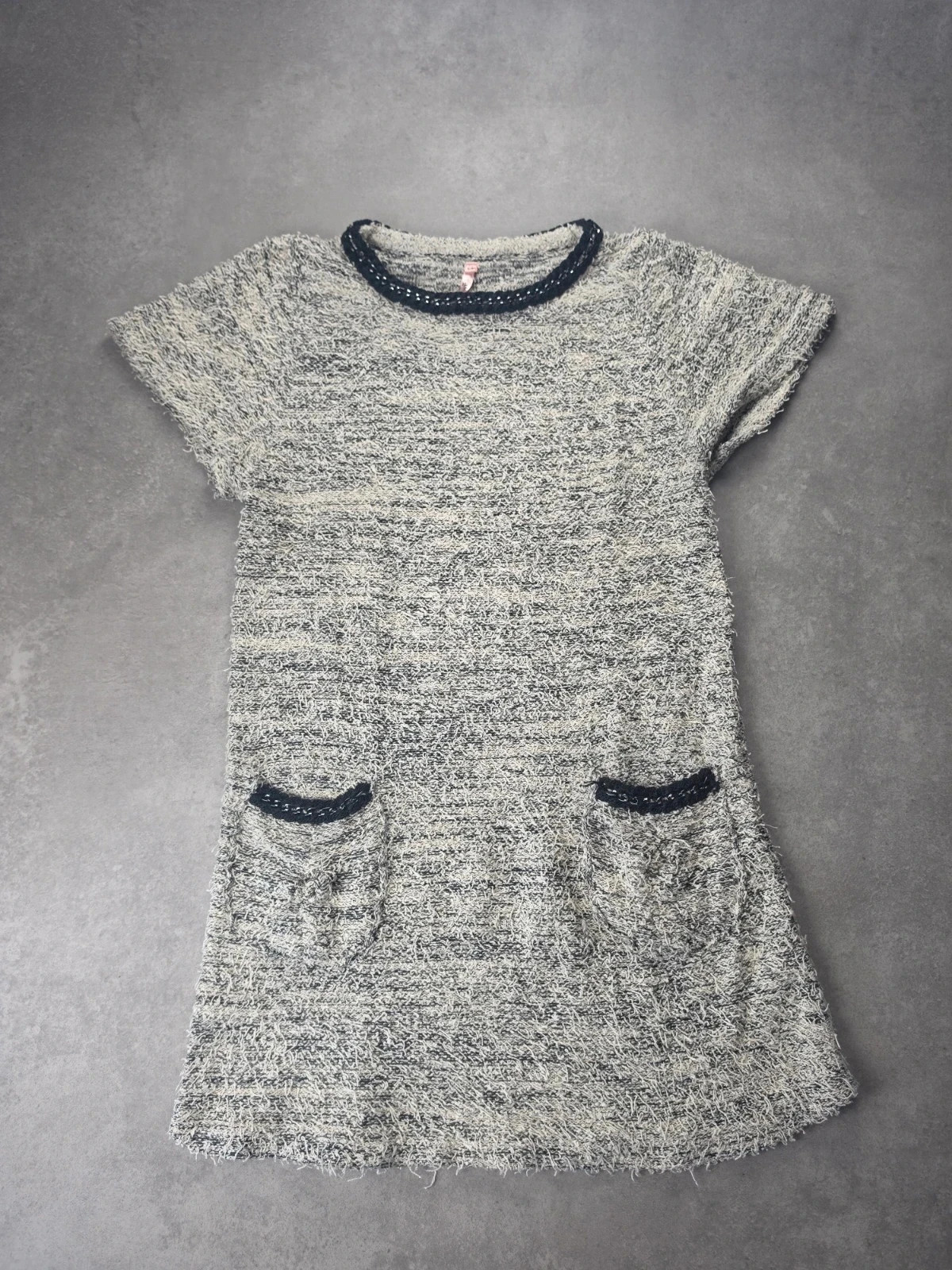 Robe Sweewe tweed chiné gris col chaîne S/M SWE1163