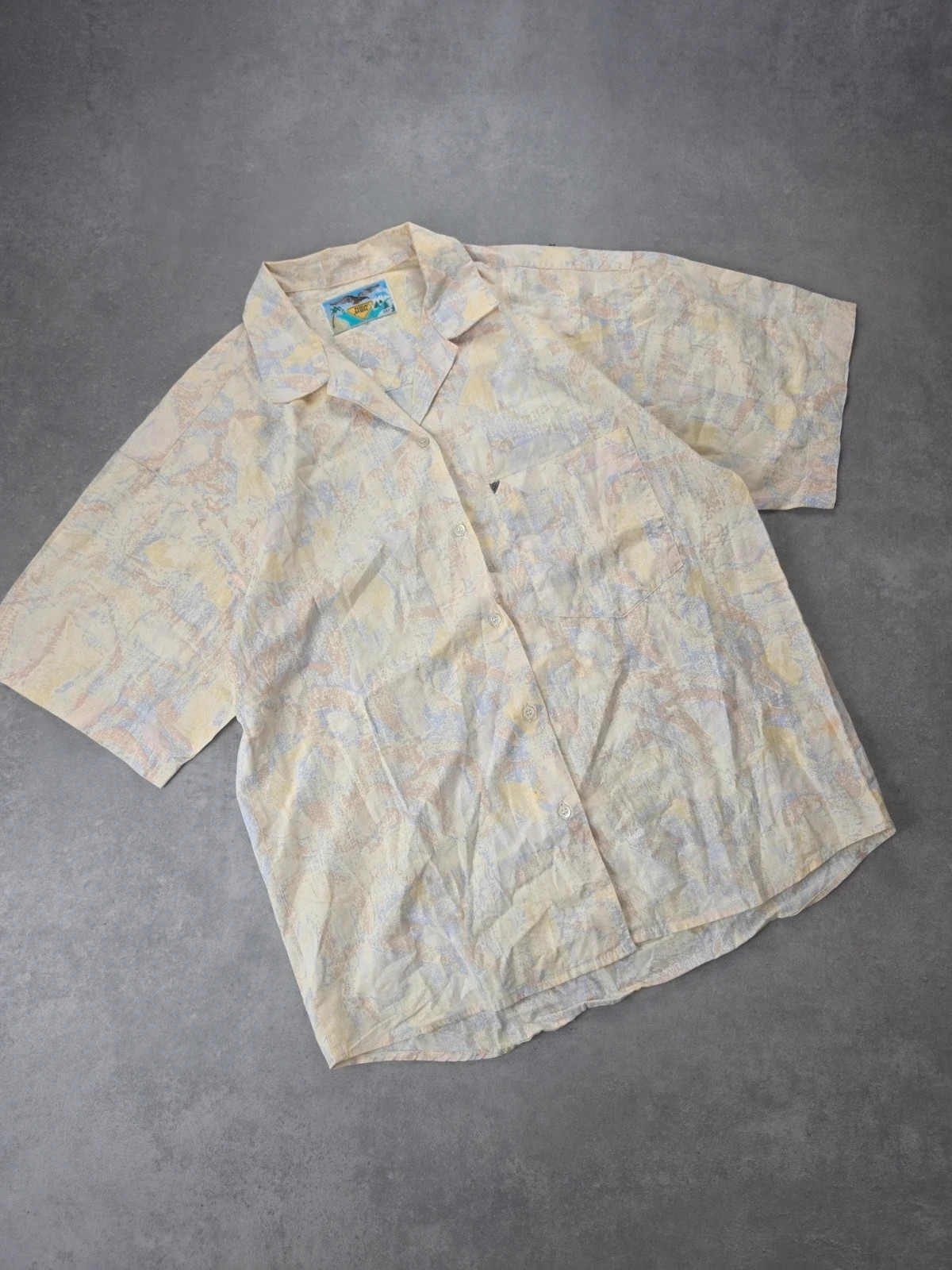 Chemise New Man vintage motif abstrait M NEW116