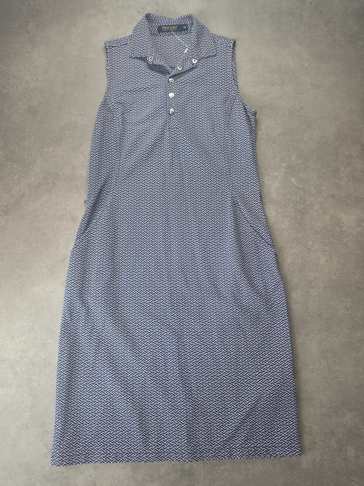 Robe polo Ralph Lauren Golf motif géométrique bleu XS PG1133