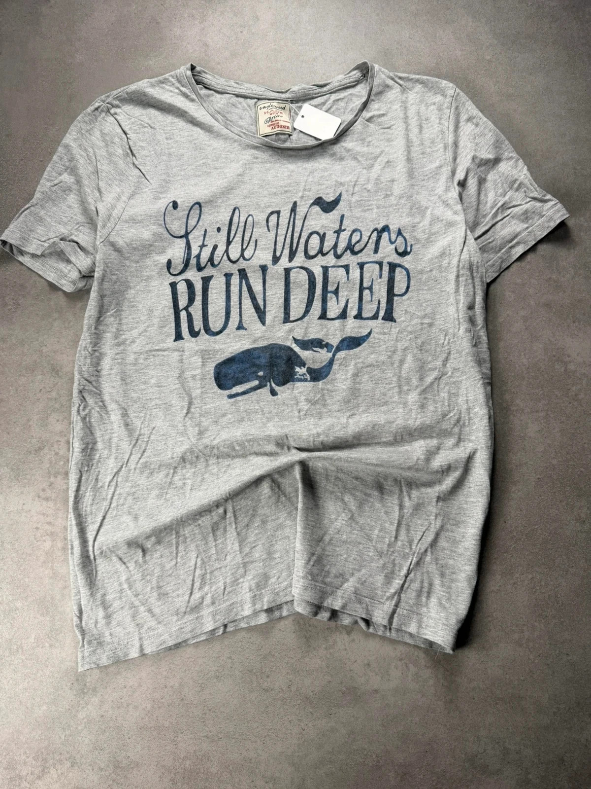 T-shirt Eaglewood design baleine vintage gris M EAG082