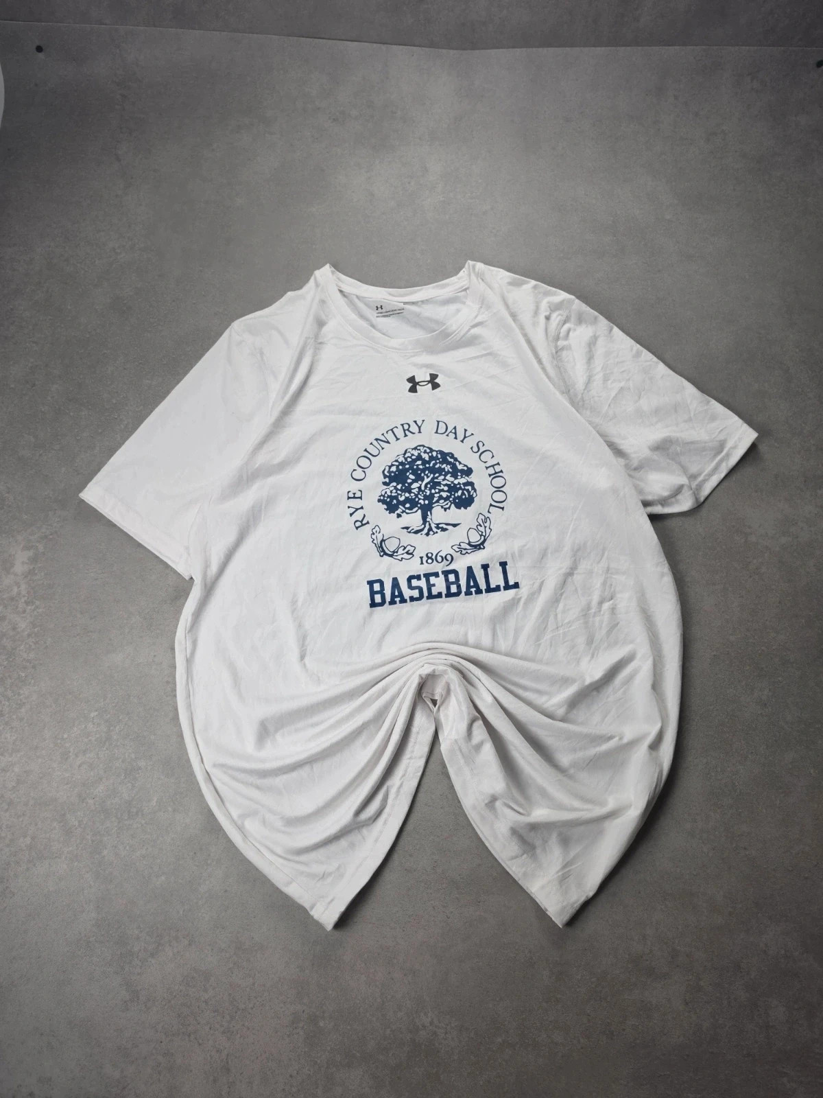 T-shirt Under Armour Rye Country Day Baseball blanc S