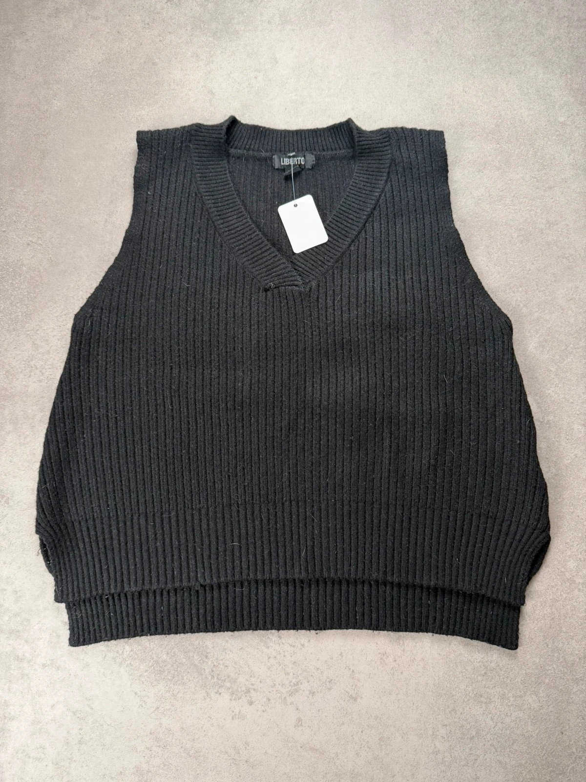 Pull sans manches Liberto maille côtelée gris XS LIB160