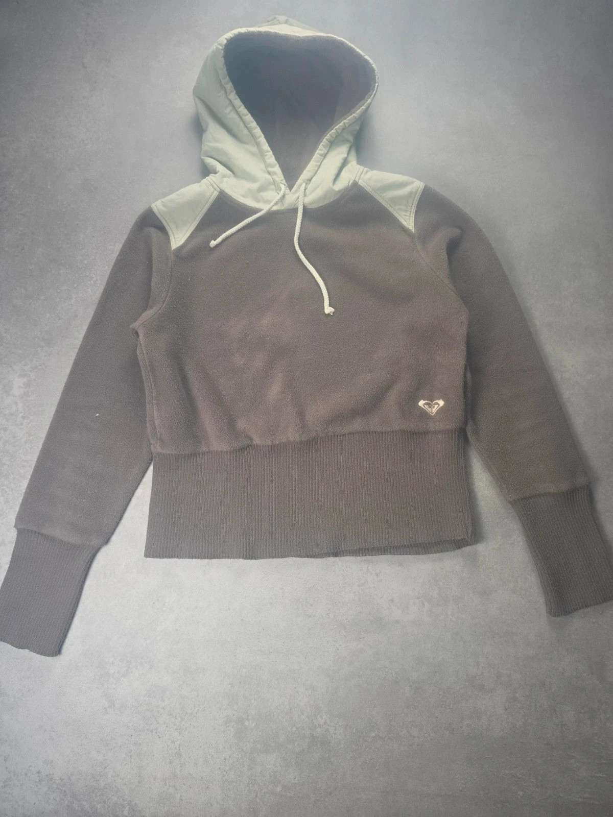 Sweat Roxy polaire capuche bicolore vert kaki S ROXO6